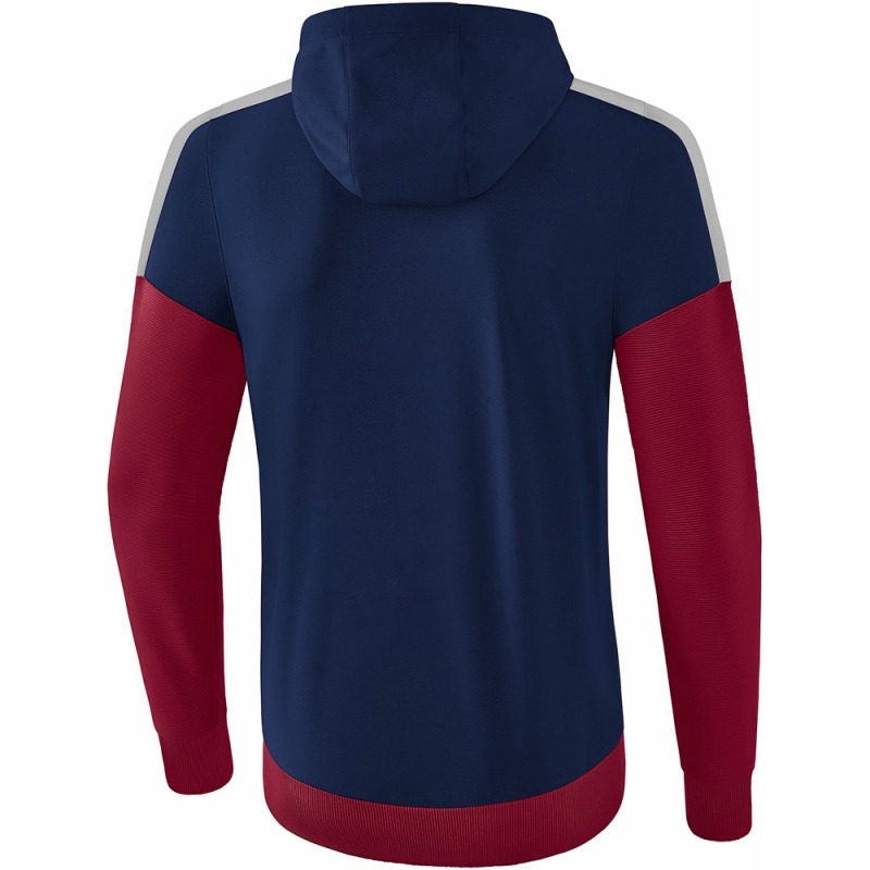 Erima Kinder Trainingsjacke mit Kapuze Squad blau-rot-grau