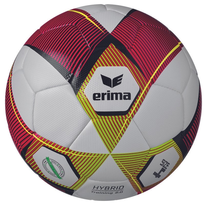 Erima Fußball Ballpaket 10x HYBRID Training 2.0 rot lime inkl. Ballsack | Größe 4