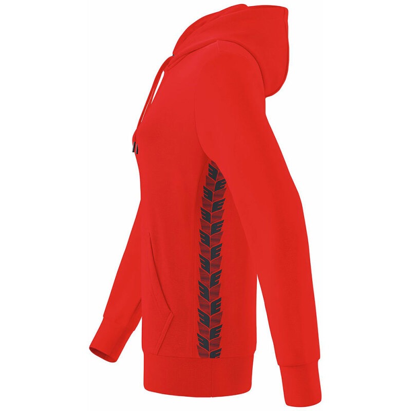 Erima Damen Kapuzensweat Essential Team rot-grau