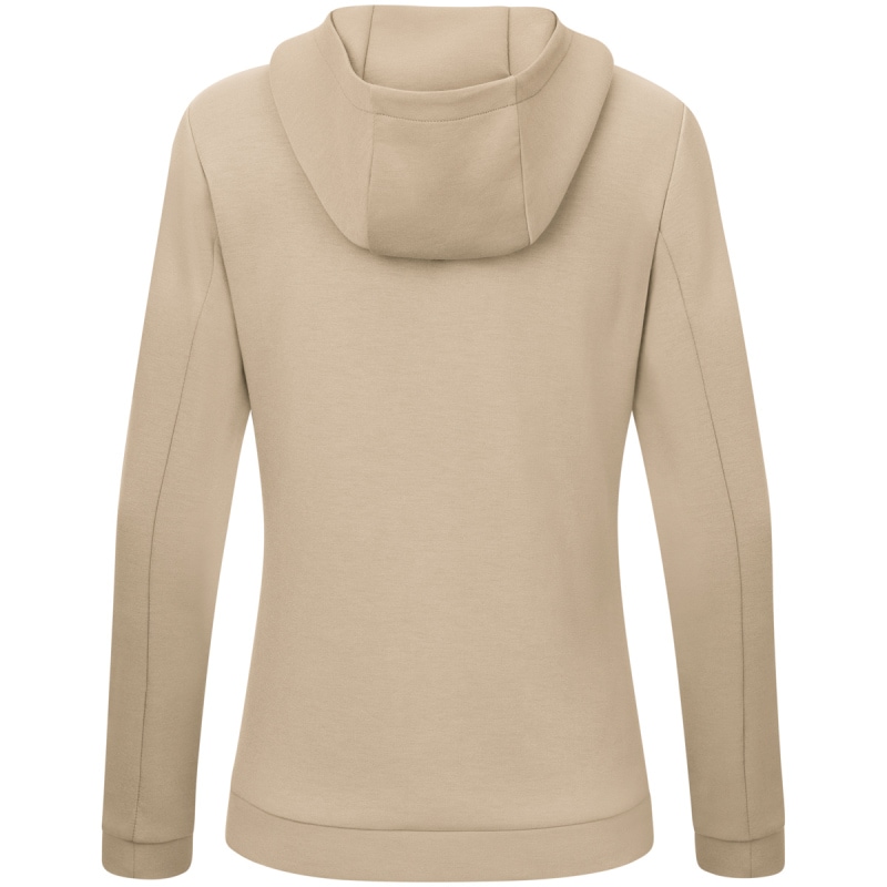 Jako Damen Zip Hoodie Pro Casual beige