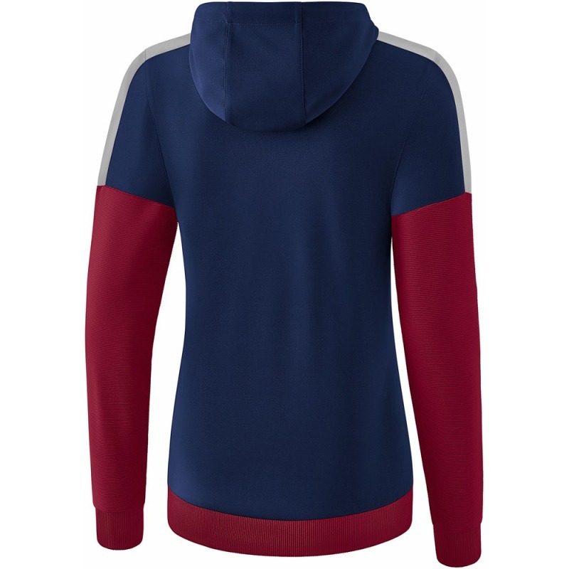 Erima Damen Trainingsjacke mit Kapuze Squad blau-rot-grau