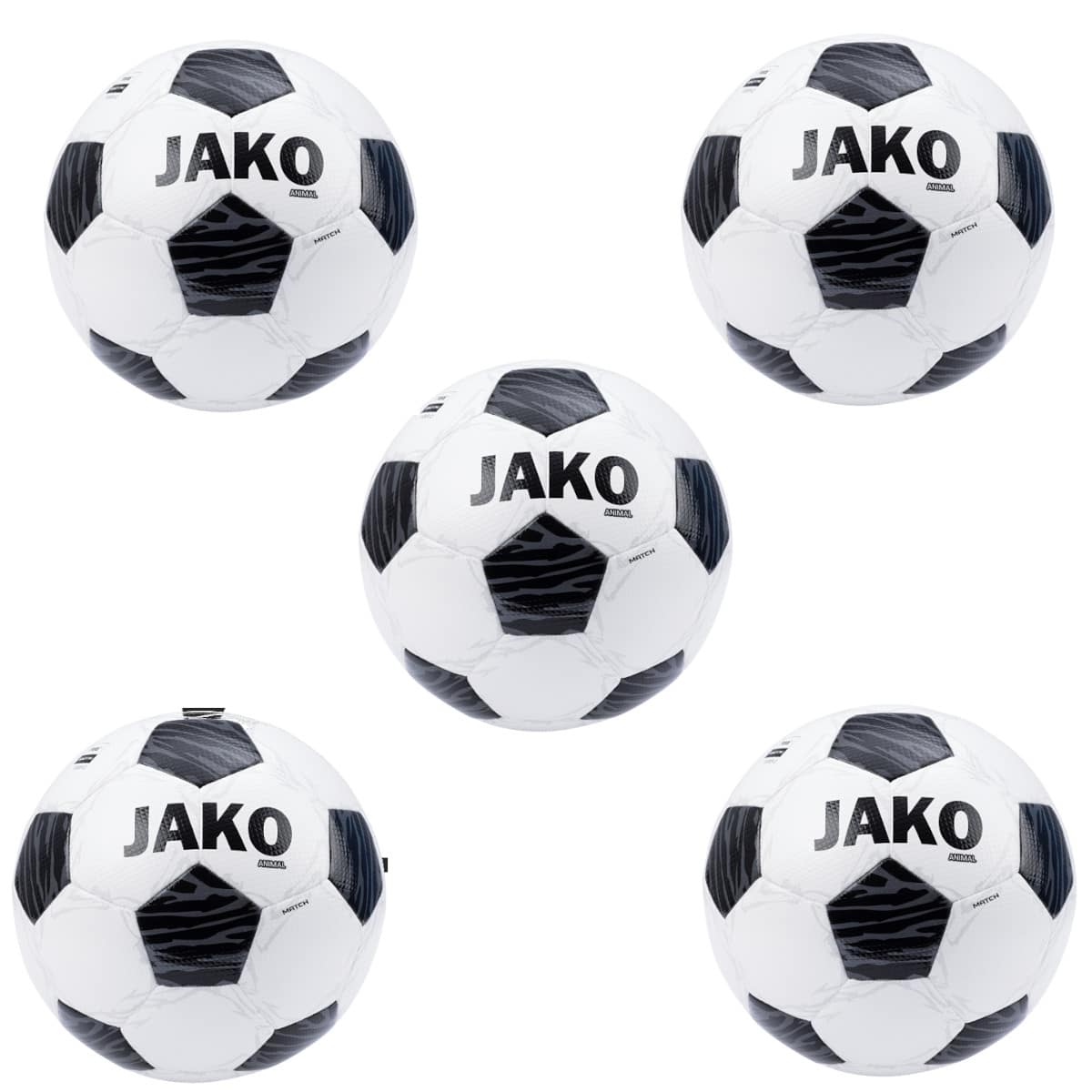 Jako 5x Ballpaket Spiellball Animal inkl. Ballsack | Größe 5