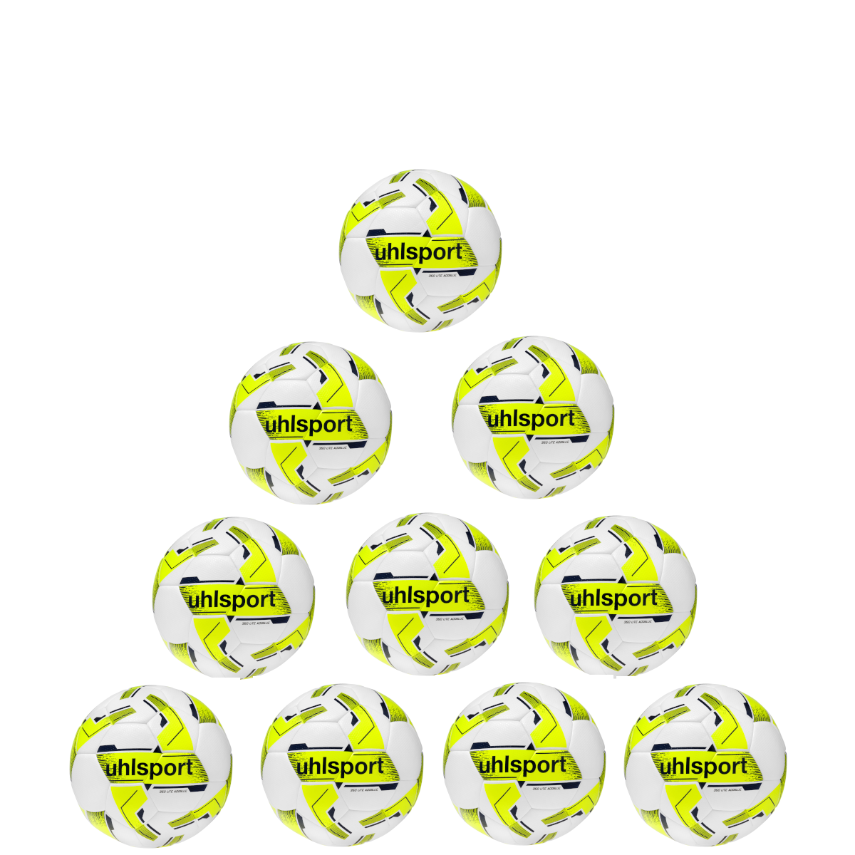 uhlsport 10x Ballpaket Fußball 350 Lite Addglue inkl. Ballsack | Größe 4