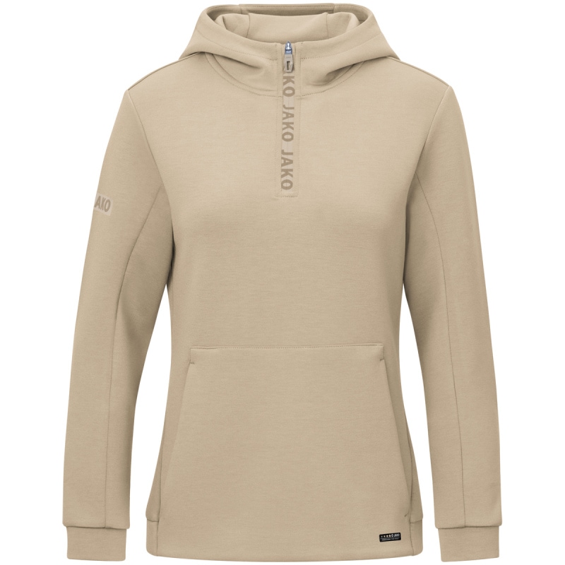 Jako Damen Zip Hoodie Pro Casual beige