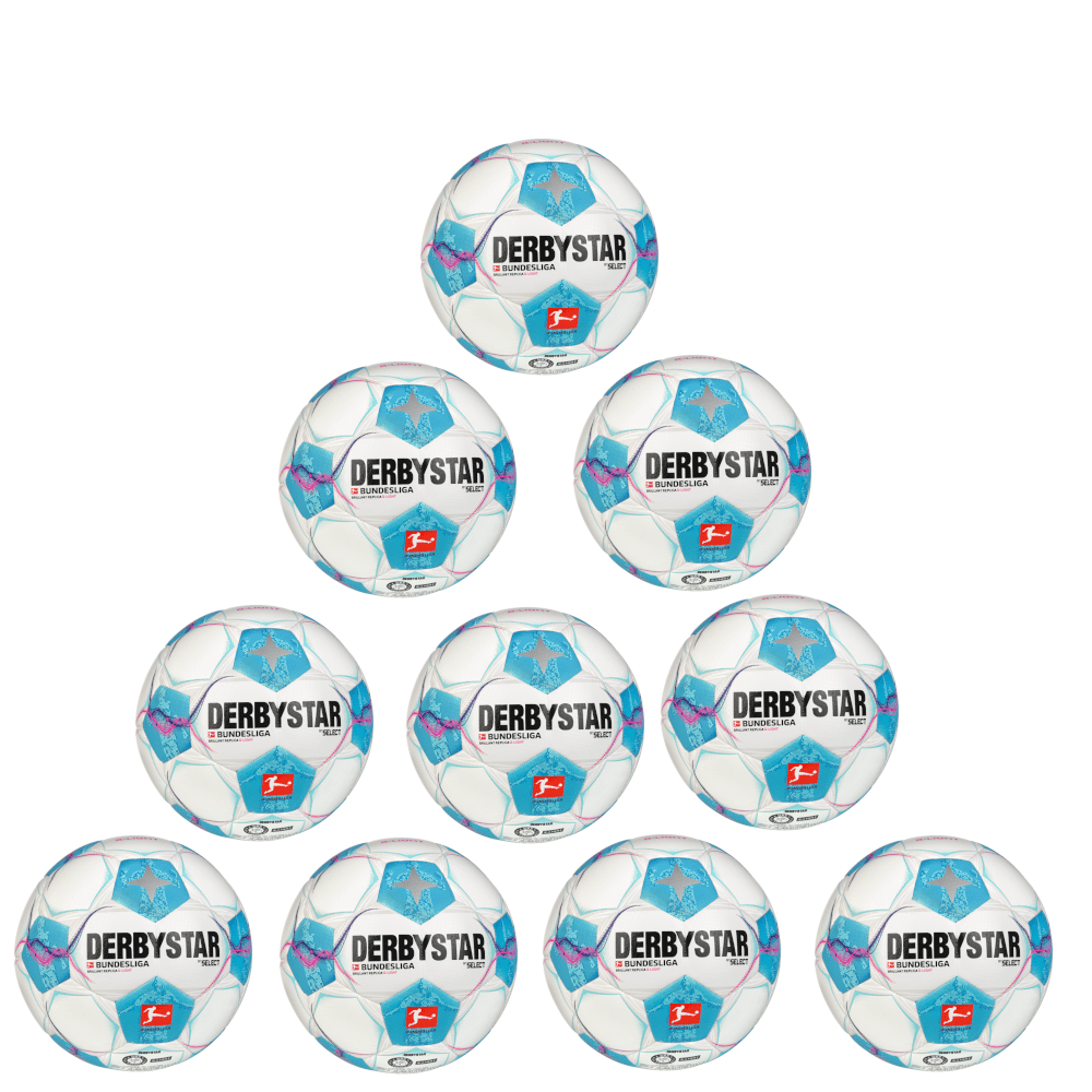 Derbystar 10x Ballpaket Bundesliga Replica S-Light 290g Trainingsball inkl. Ballsack | Größe 4