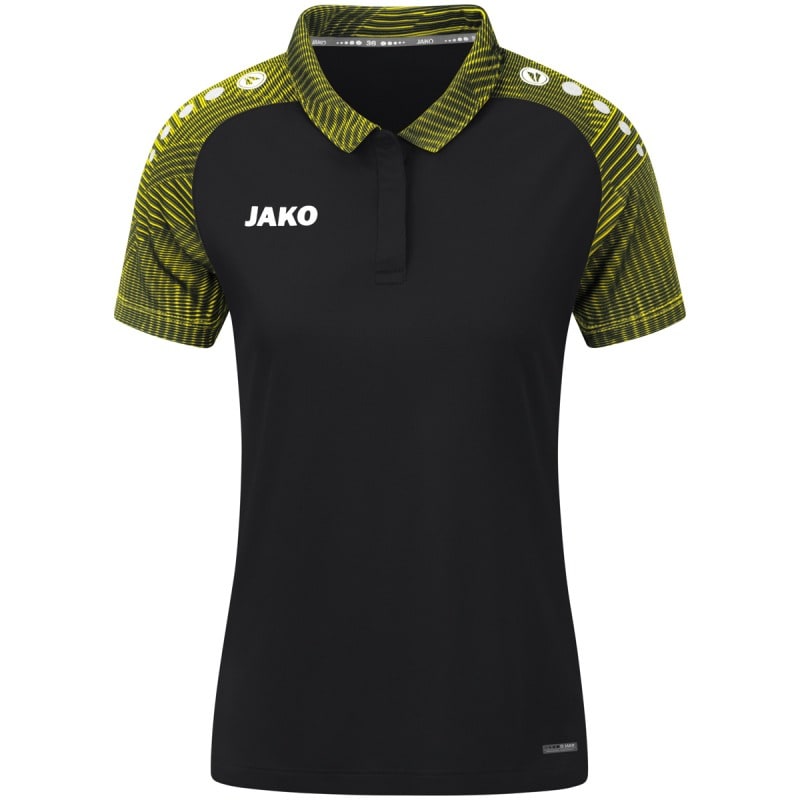 Jako Damen Polo Performance schwarz/soft yellow