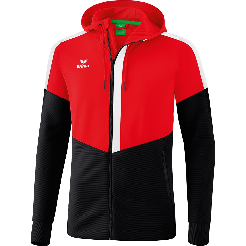 Erima Kinder Trainingsjacke mit Kapuze Squad rot-schwarz