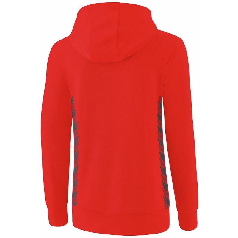 Erima Damen Kapuzensweat Essential Team rot-grau