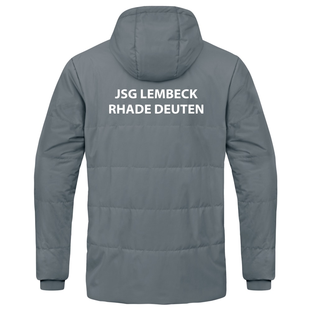 JSG Lembeck Rhade Deuten Kinder Coachjacke Team mit Kapuze grau-weiß