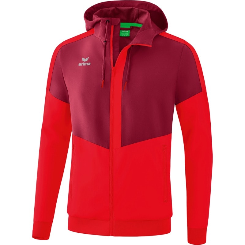 Erima Herren Tracktop Jacke mit Kapuze Squad rot