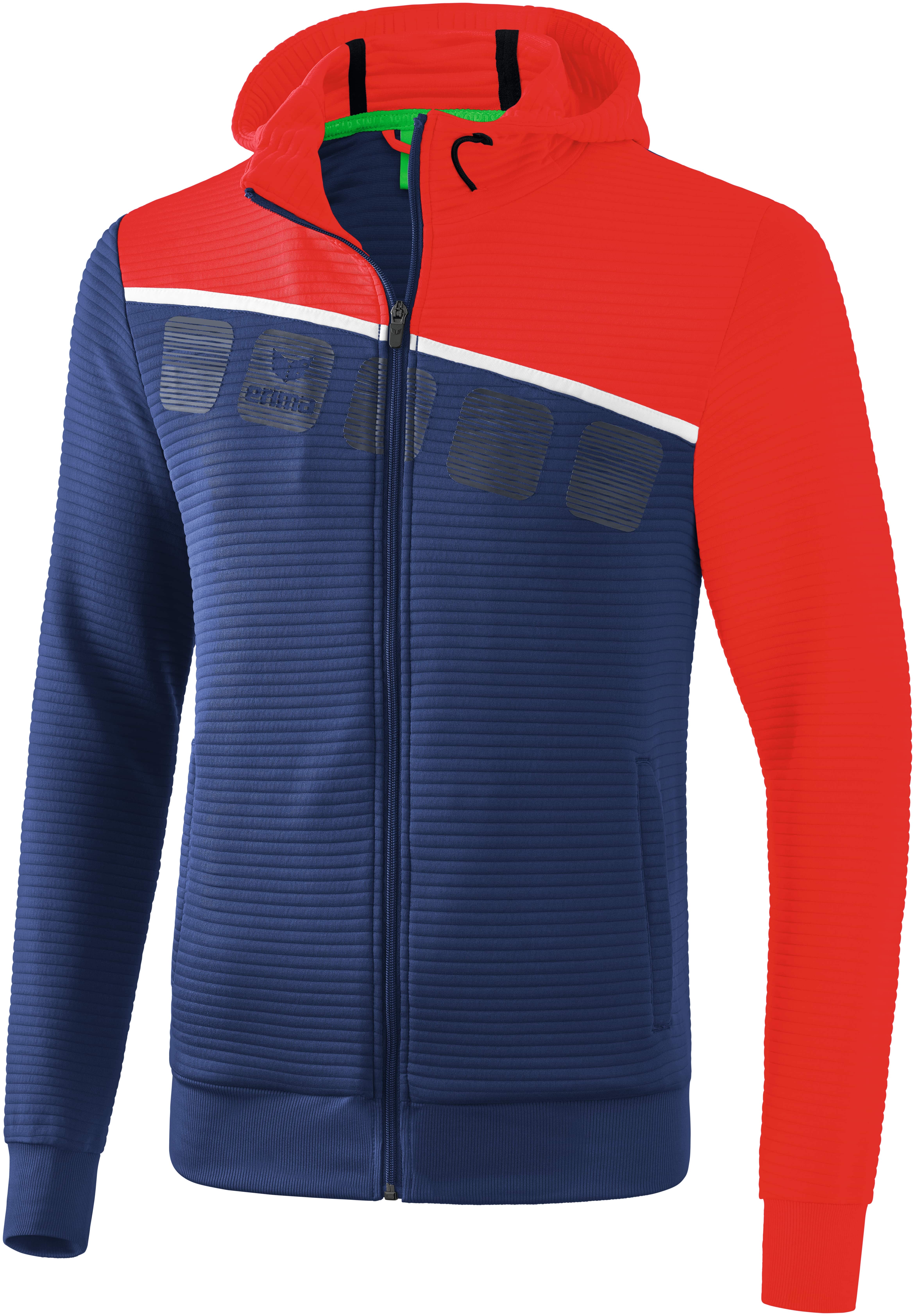 Erima 5-C Trainingsjacke mit Kapuze new navy/rot/weiß