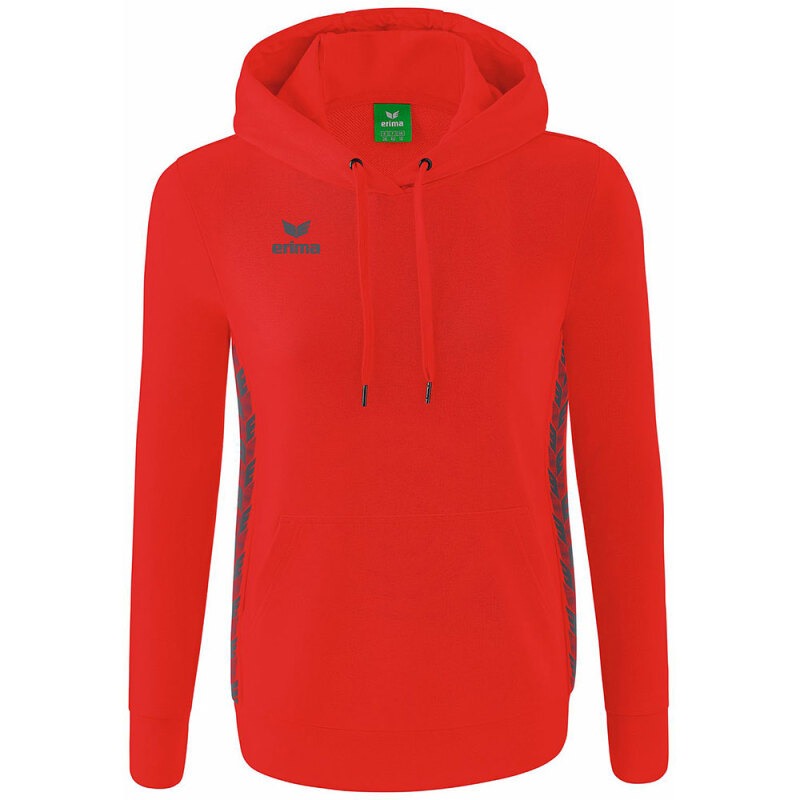 Erima Damen Kapuzensweat Essential Team rot-grau